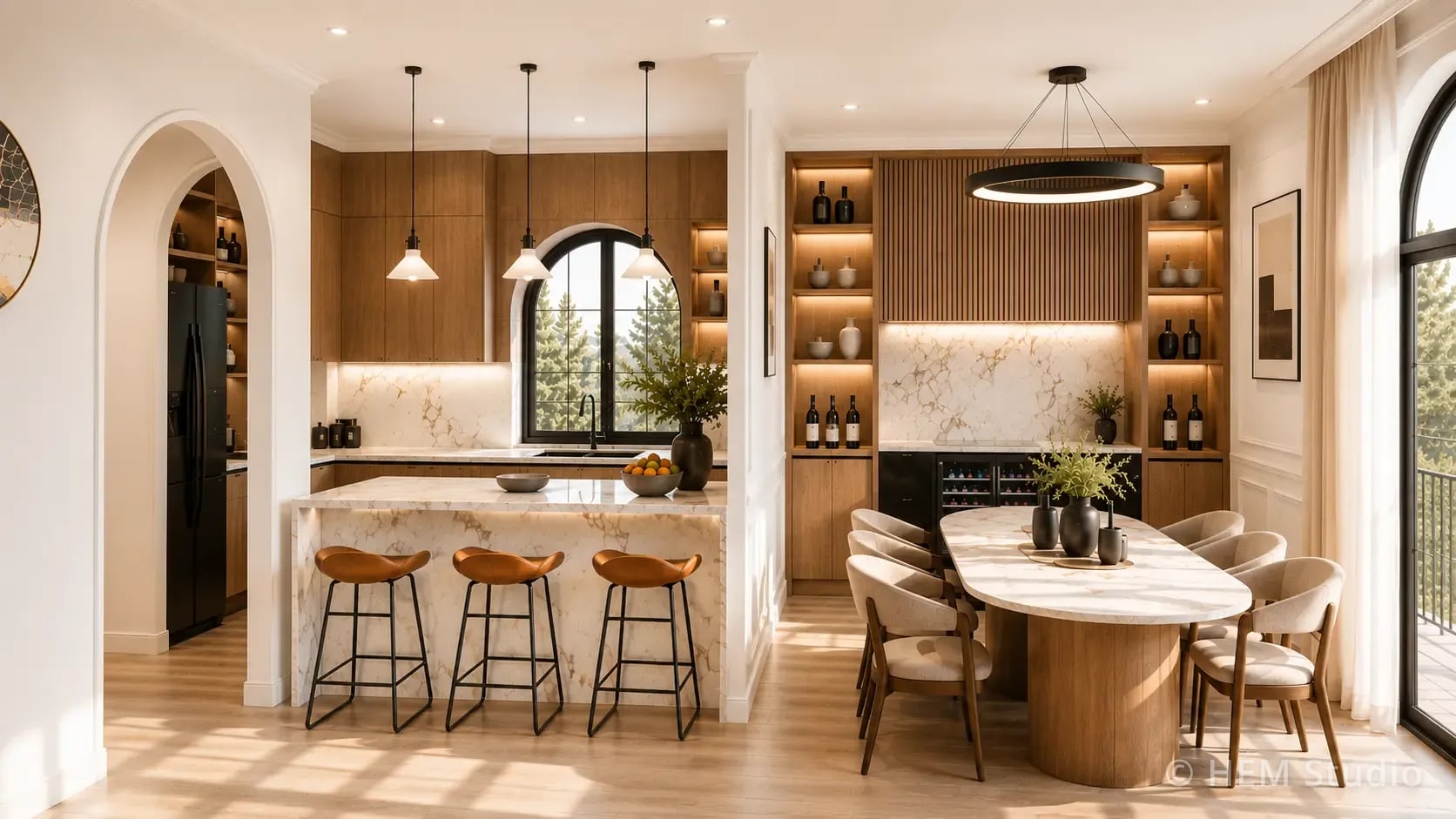 Résidence privée Gombe — Rendu 3D — cuisine et salle a manger