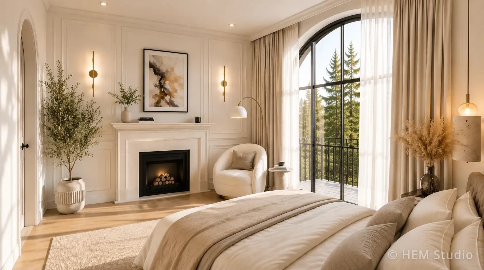 Résidence privée Gombe — Rendu 3D — chambre principale